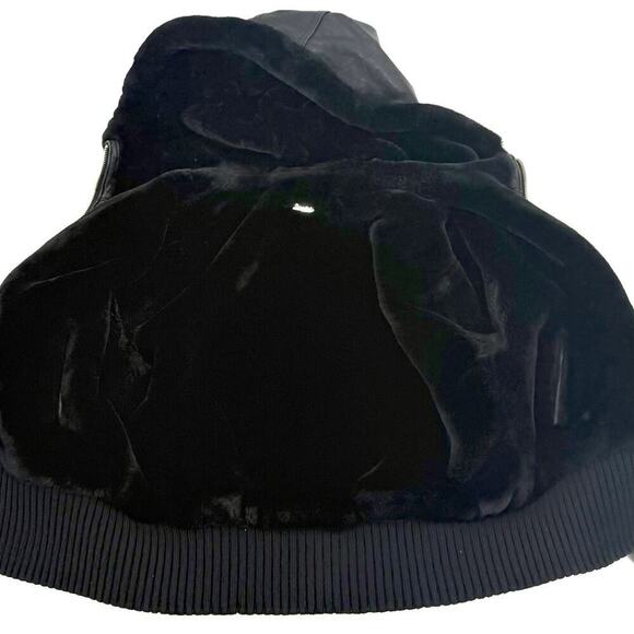 VTG Baby Phat Jacket Womens Large Black Leather Hood Fleece Lined Coat Y2K READ - Picture 3 of 16